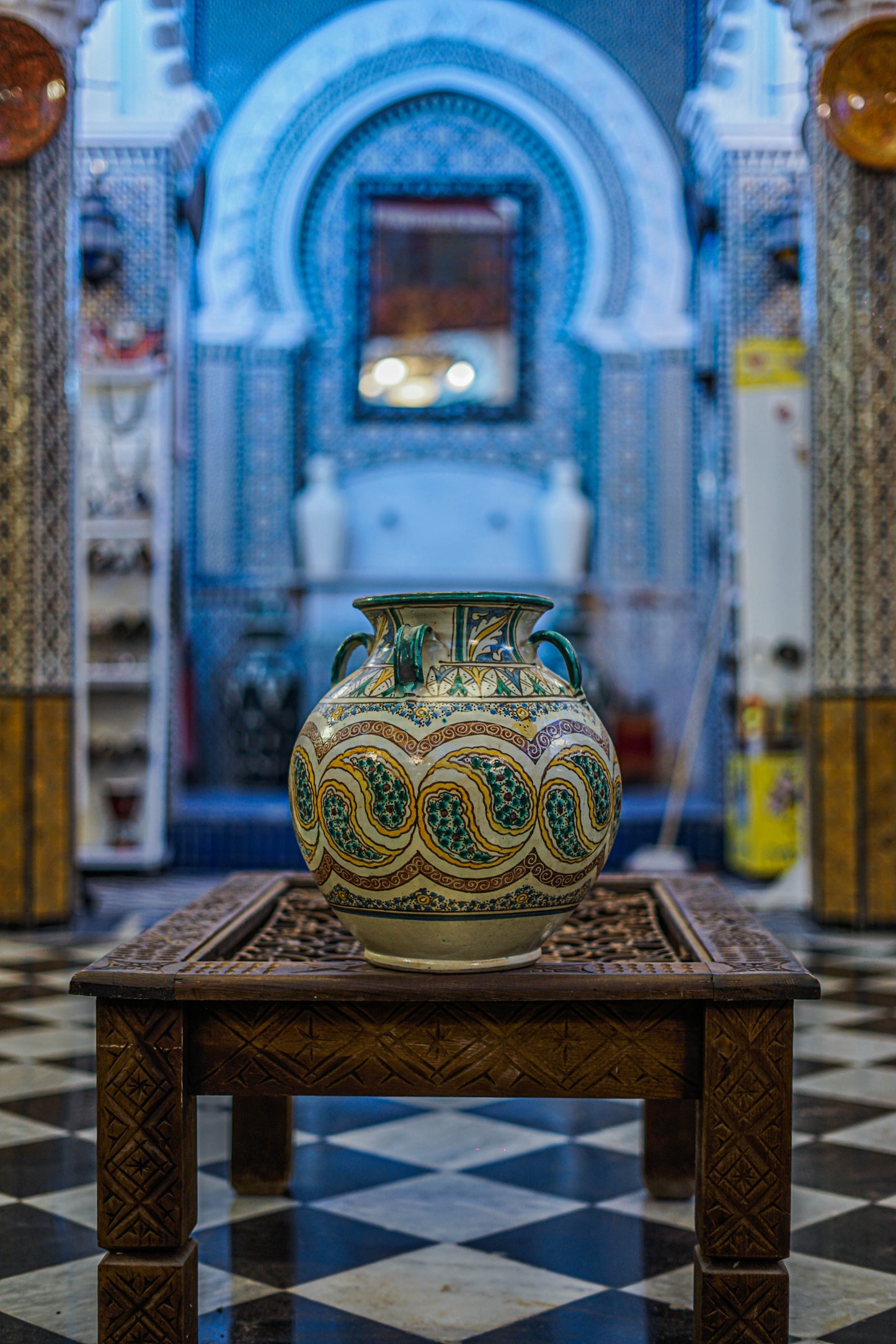 Handcrafted Moroccan Ceramic Mosaic Vase