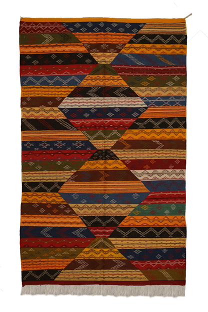 Makarbak Ouarzazate Oasis Handwoven Moroccan Kilim Rug
