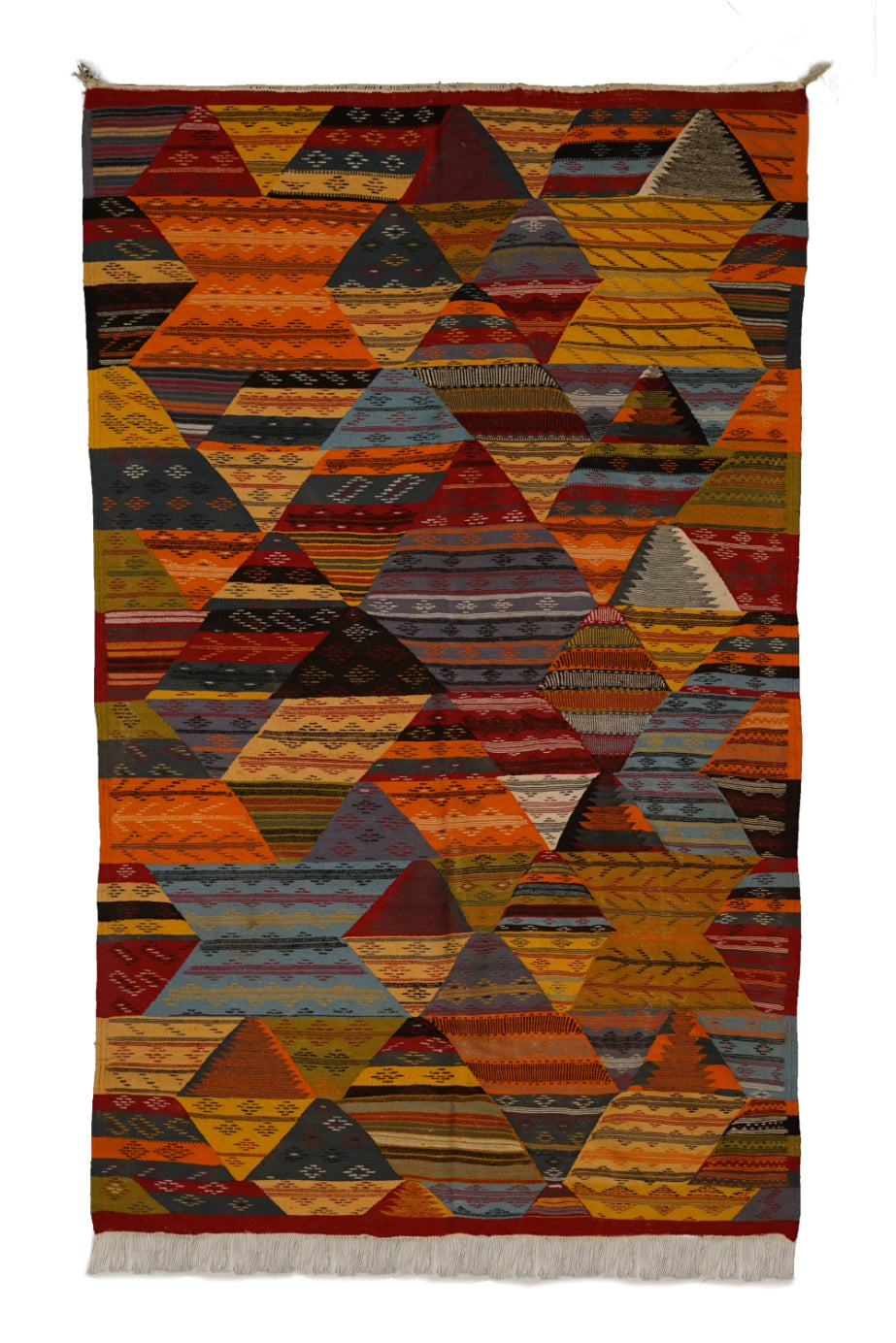 Makarbak Safran Colors Handwoven Moroccan Kilim Rug