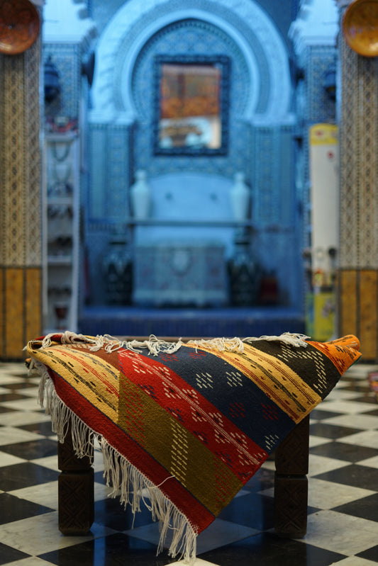 Makarbak Ouarzazate Oasis Handwoven Moroccan Kilim Rug