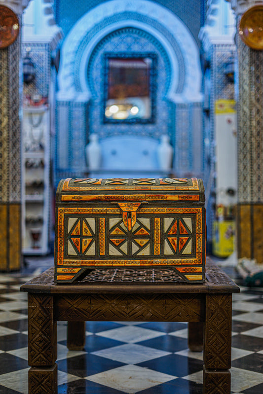 Vintage Handcrafted Wooden Chest