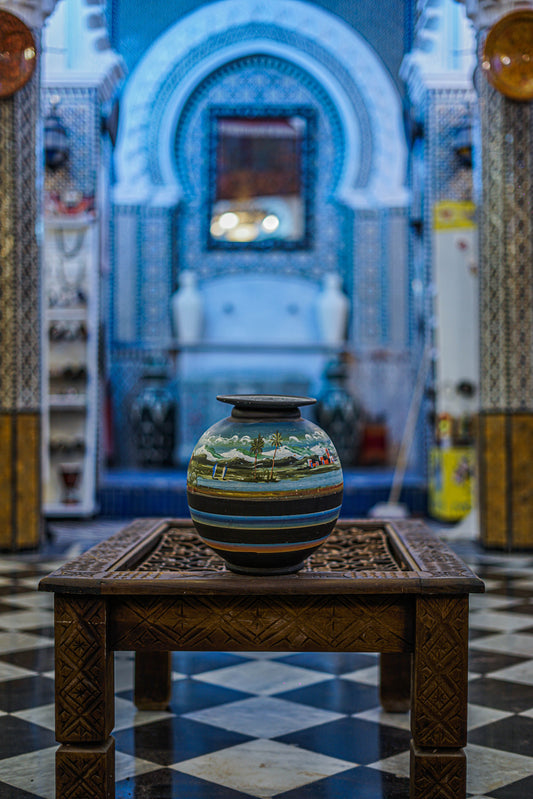 Hand-Painted Moroccan Vintage Vase